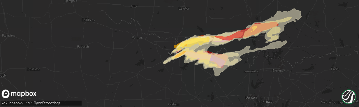 Hail map in Wichita Falls, TX on May 20, 2013