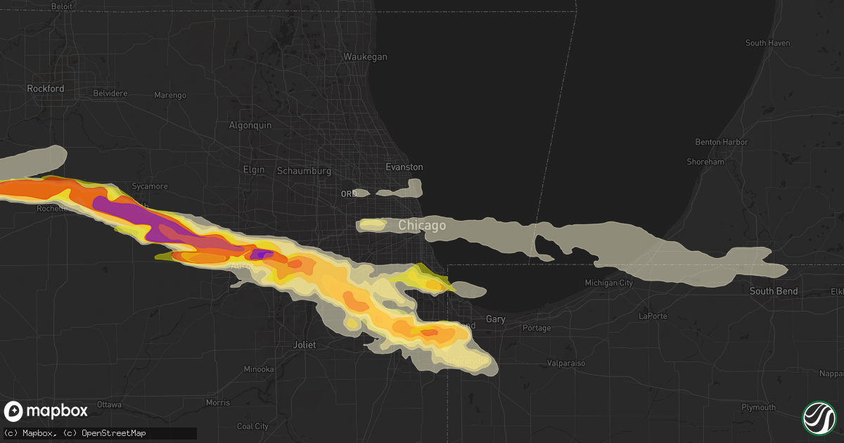 Hail map in Chicago, IL on May 20, 2014