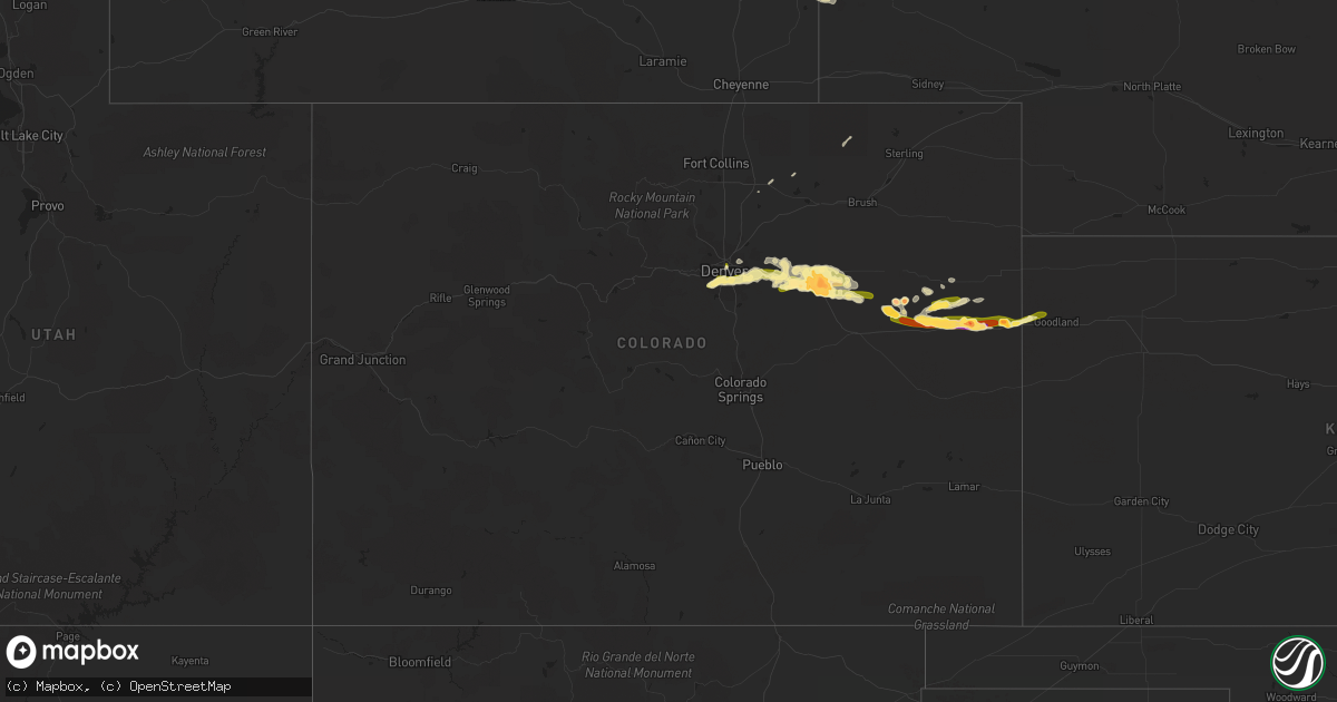 Hail map in Colorado on May 20, 2014