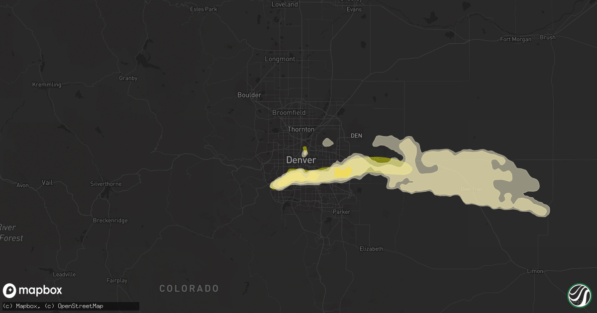 Hail map in Denver, CO on May 20, 2014