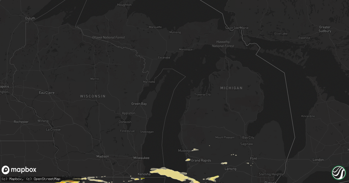Hail map in Michigan on May 20, 2014