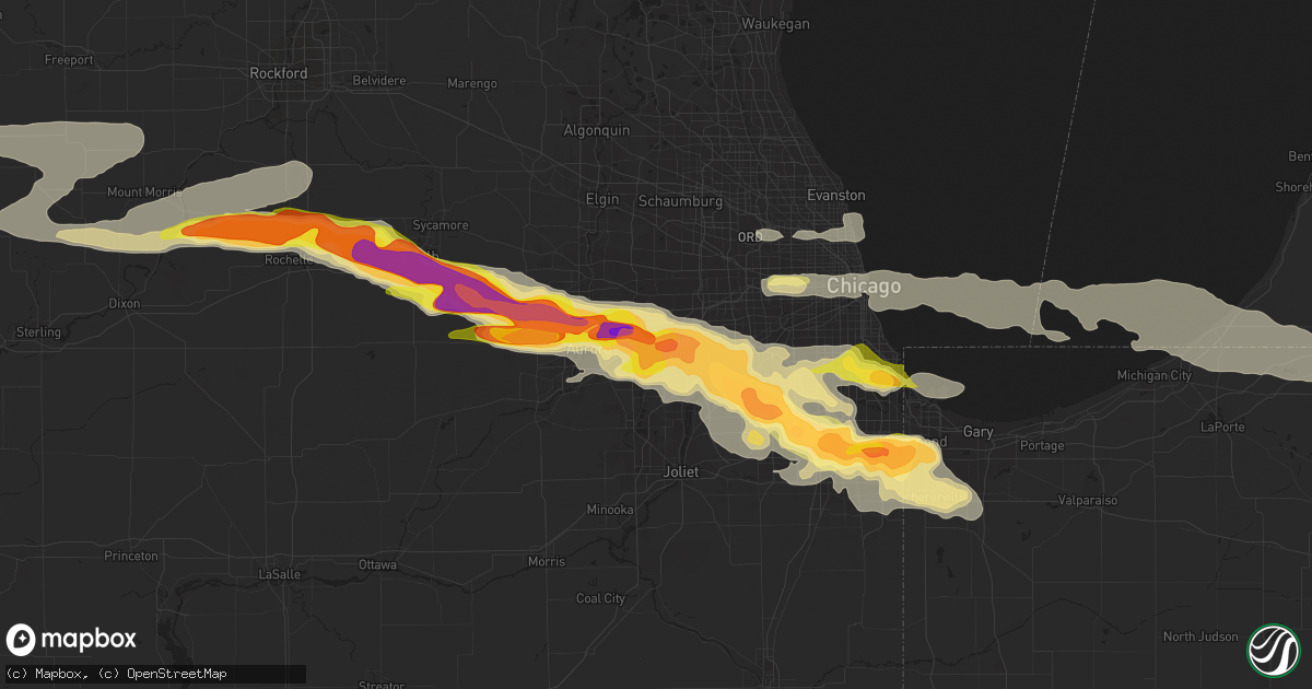 Hail map in Naperville, IL on May 20, 2014
