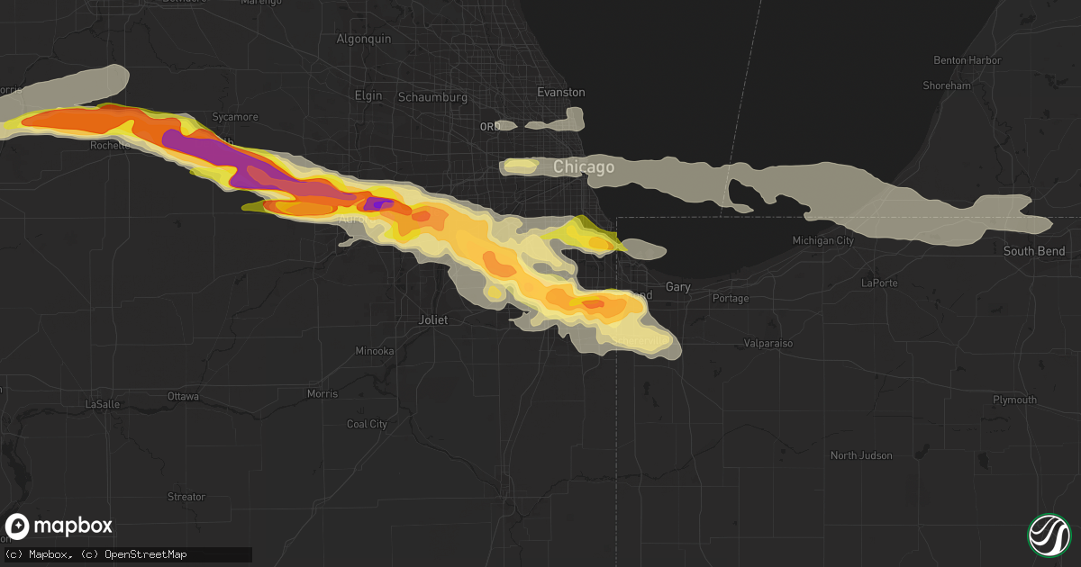 Hail map in Oak Forest, IL on May 20, 2014