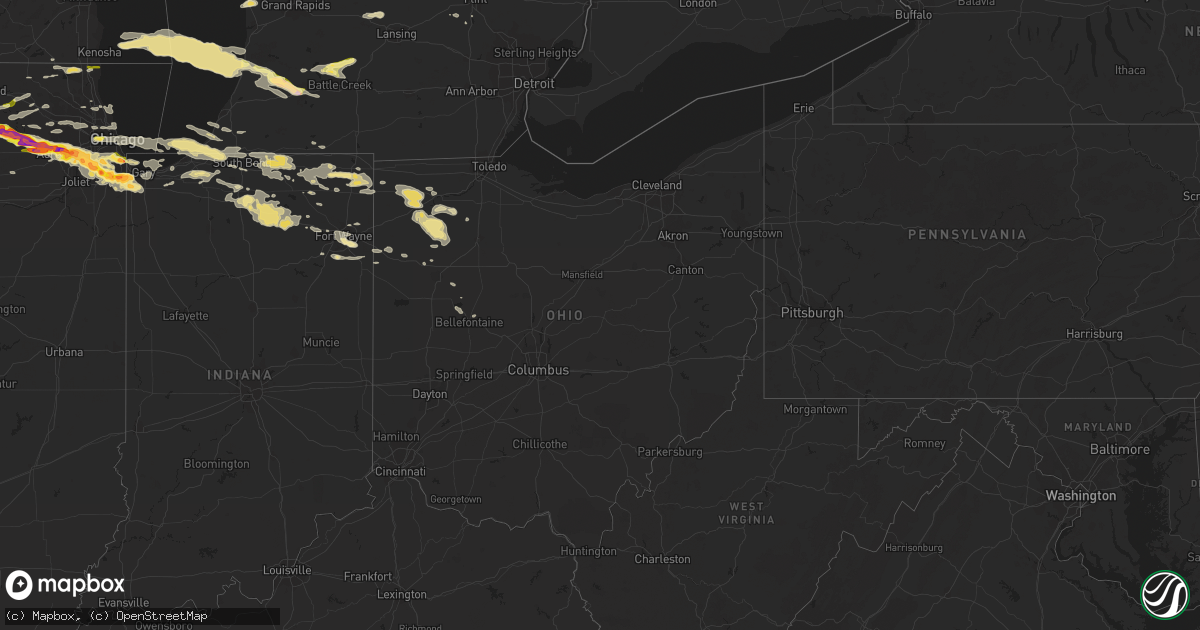 Hail map in Ohio on May 20, 2014