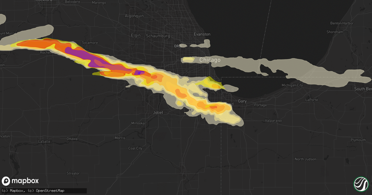 Hail map in Orland Park, IL on May 20, 2014
