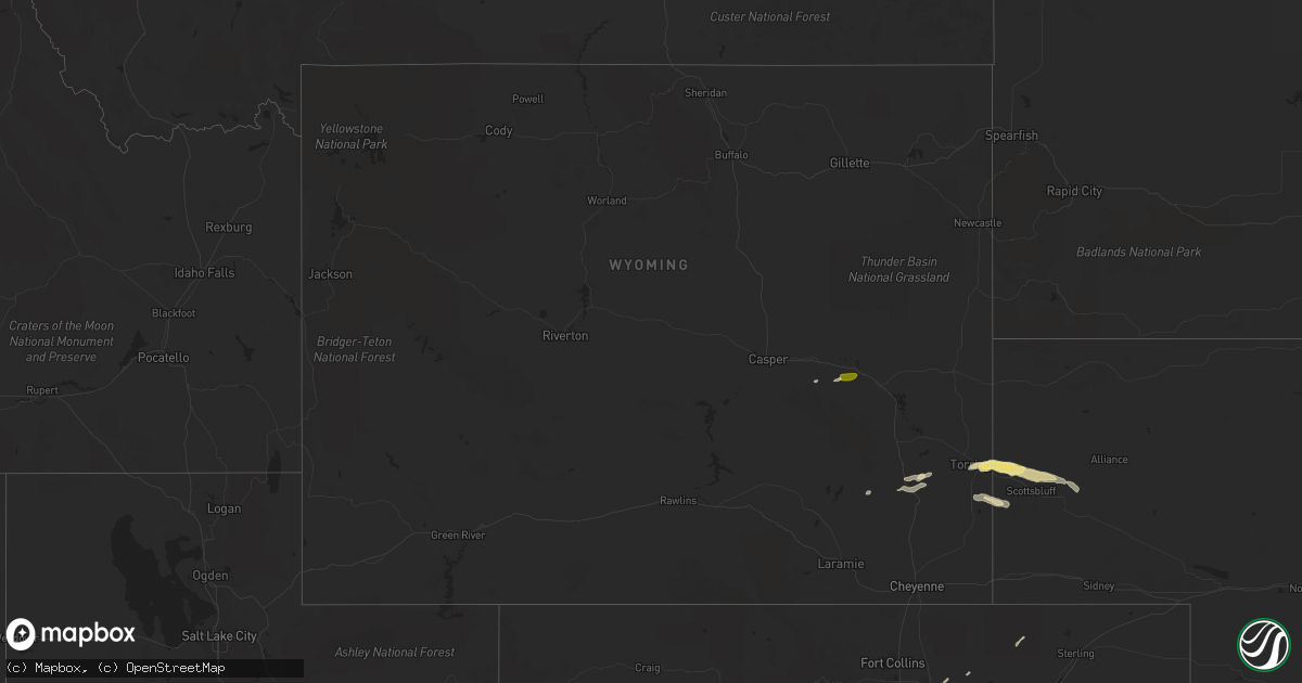 Hail map in Wyoming on May 20, 2014