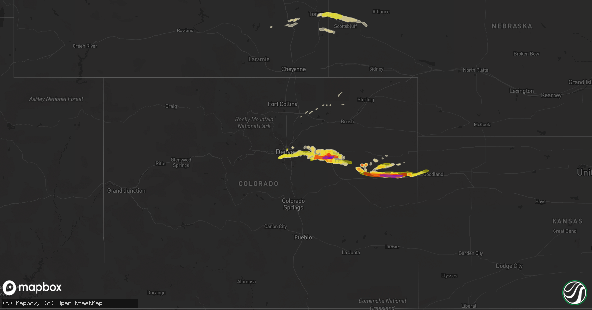 Hail map on May 20, 2014