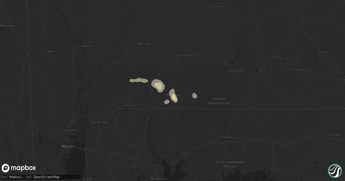 Hail map in Brewton, AL on May 20, 2015