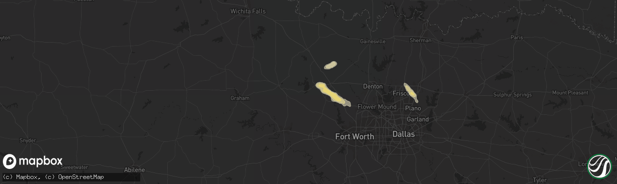 Hail map in Bridgeport, TX on May 20, 2015