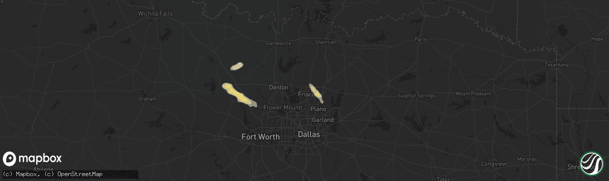 Hail map in Frisco, TX on May 20, 2015