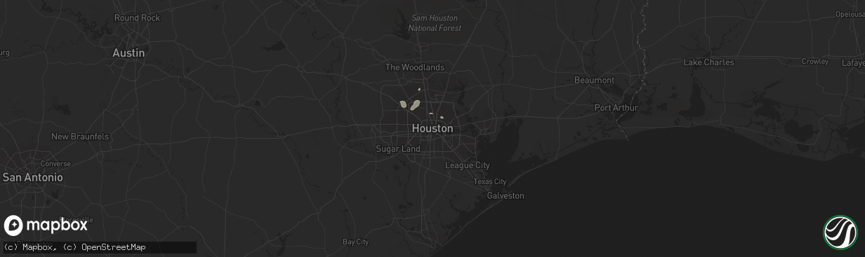 Hail map in Houston, TX on May 20, 2015