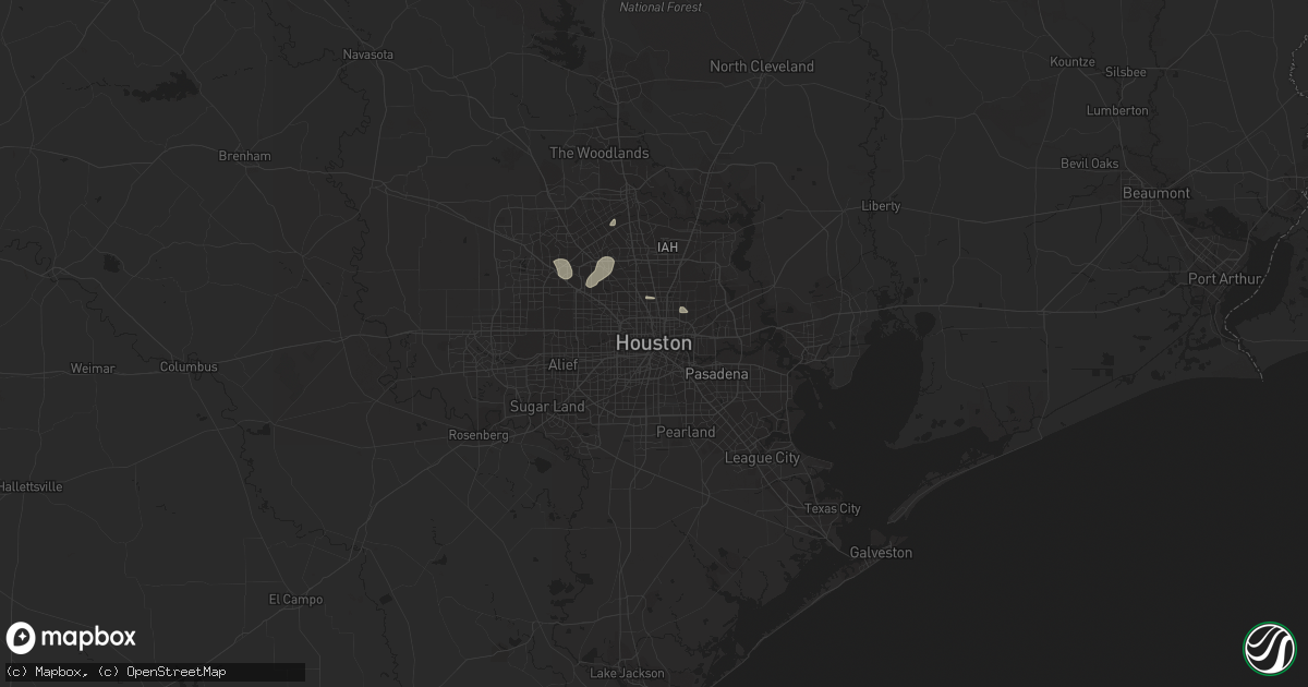 Hail map in Houston, TX on May 20, 2015