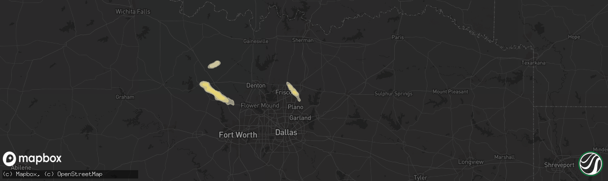 Hail map in Mckinney, TX on May 20, 2015