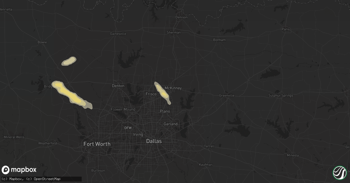 Hail map in Mckinney, TX on May 20, 2015