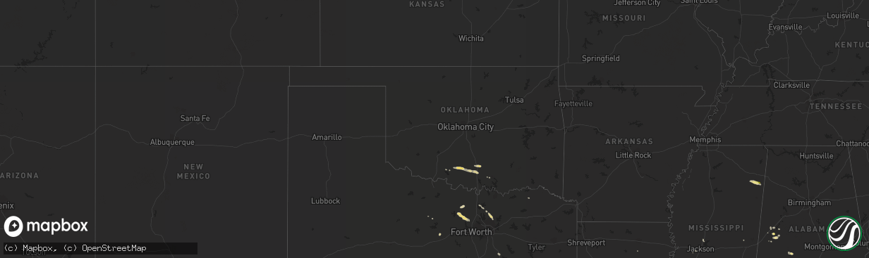 Hail map in Oklahoma on May 20, 2015