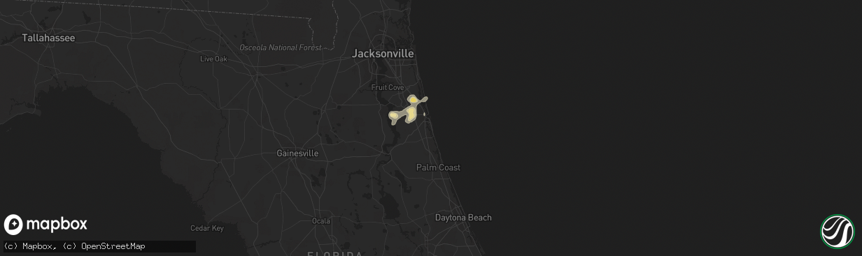 Hail map in Saint Augustine, FL on May 20, 2015