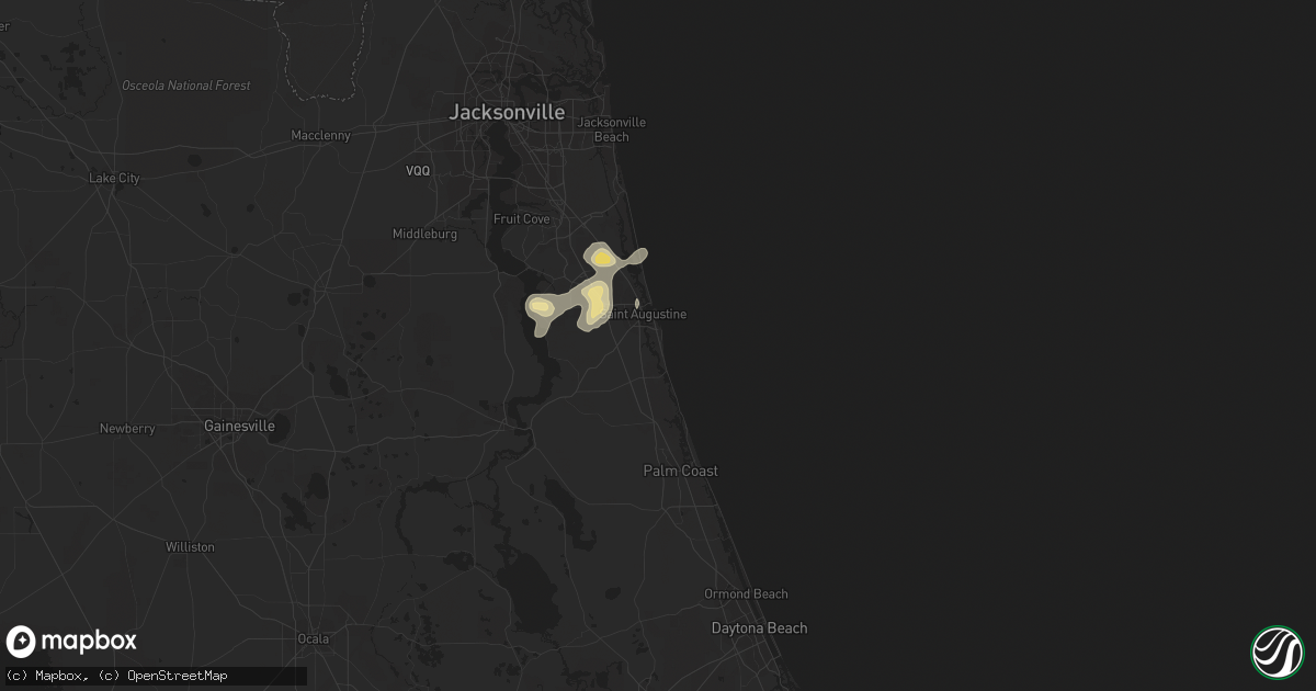 Hail map in Saint Augustine, FL on May 20, 2015