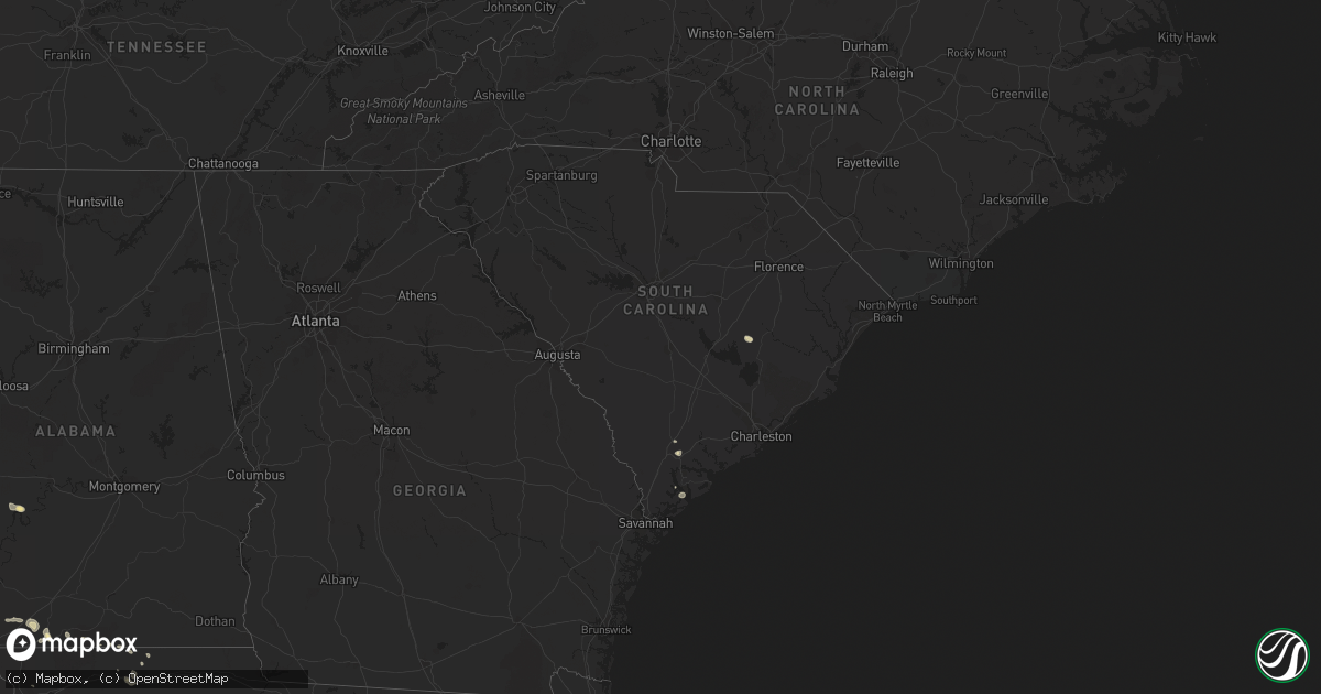 Hail map in South Carolina on May 20, 2015
