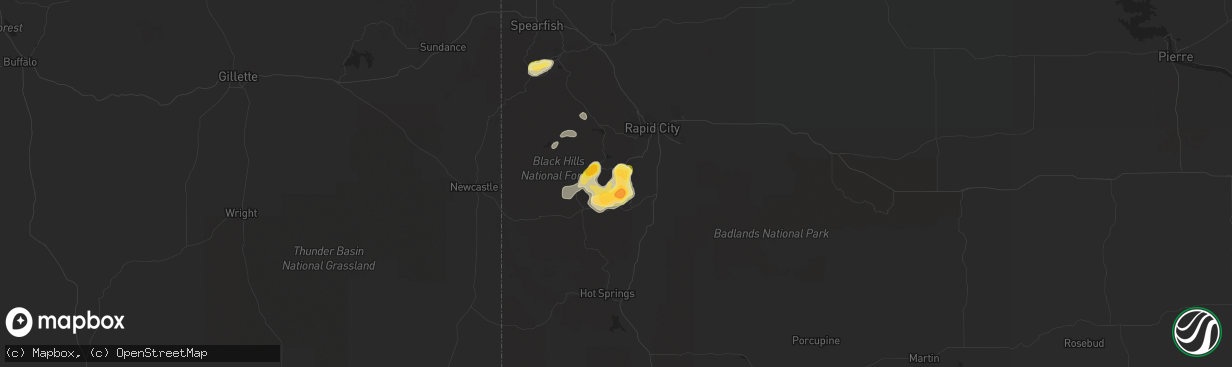 Hail map in Keystone, SD on May 20, 2016