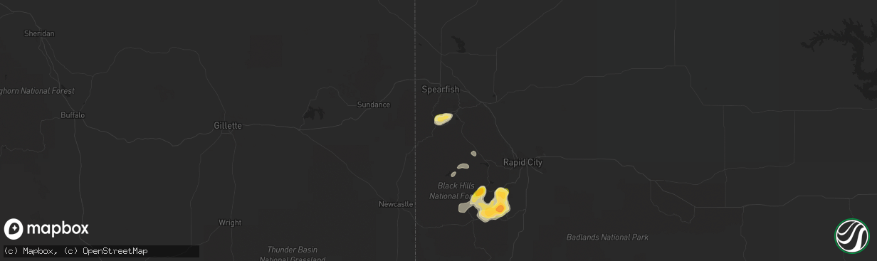 Hail map in Lead, SD on May 20, 2016