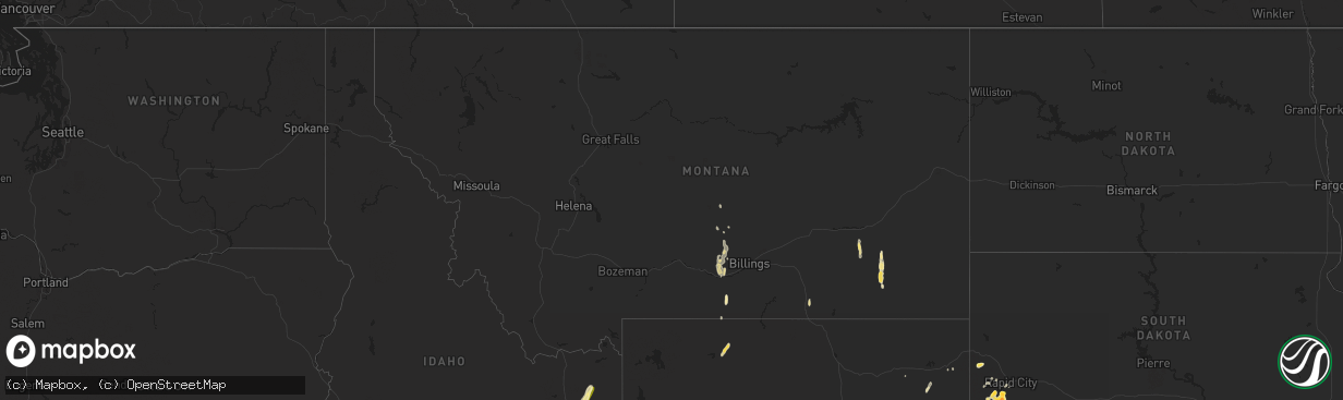 Hail map in Montana on May 20, 2016