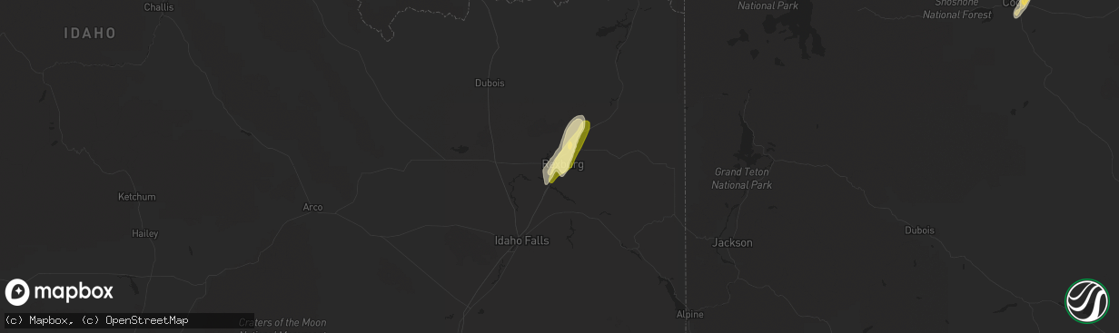 Hail map in Rexburg, ID on May 20, 2016