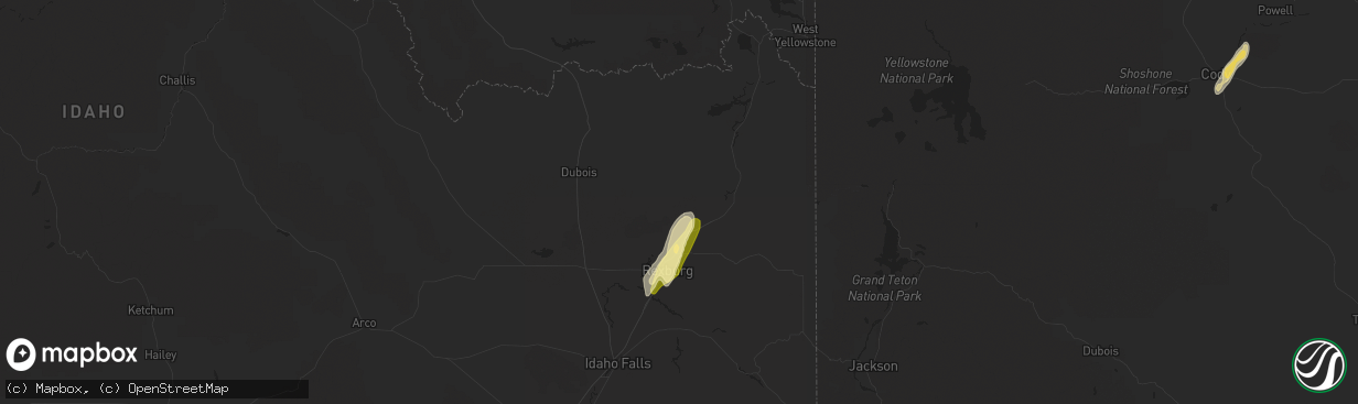 Hail map in Saint Anthony, ID on May 20, 2016