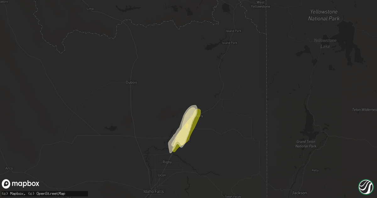 Hail map in Saint Anthony, ID on May 20, 2016