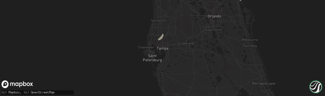 Hail map in Tampa, FL on May 20, 2016