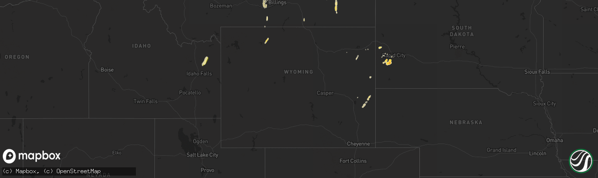 Hail map in Wyoming on May 20, 2016