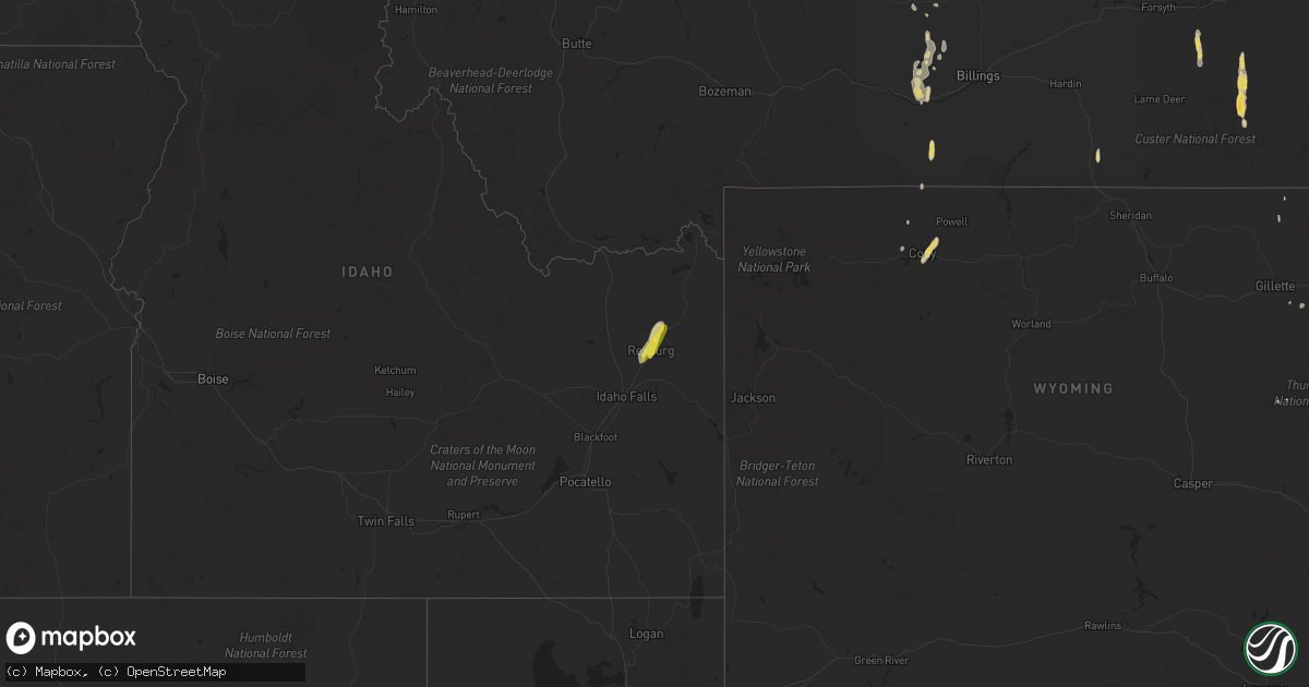 Hail map on May 20, 2016