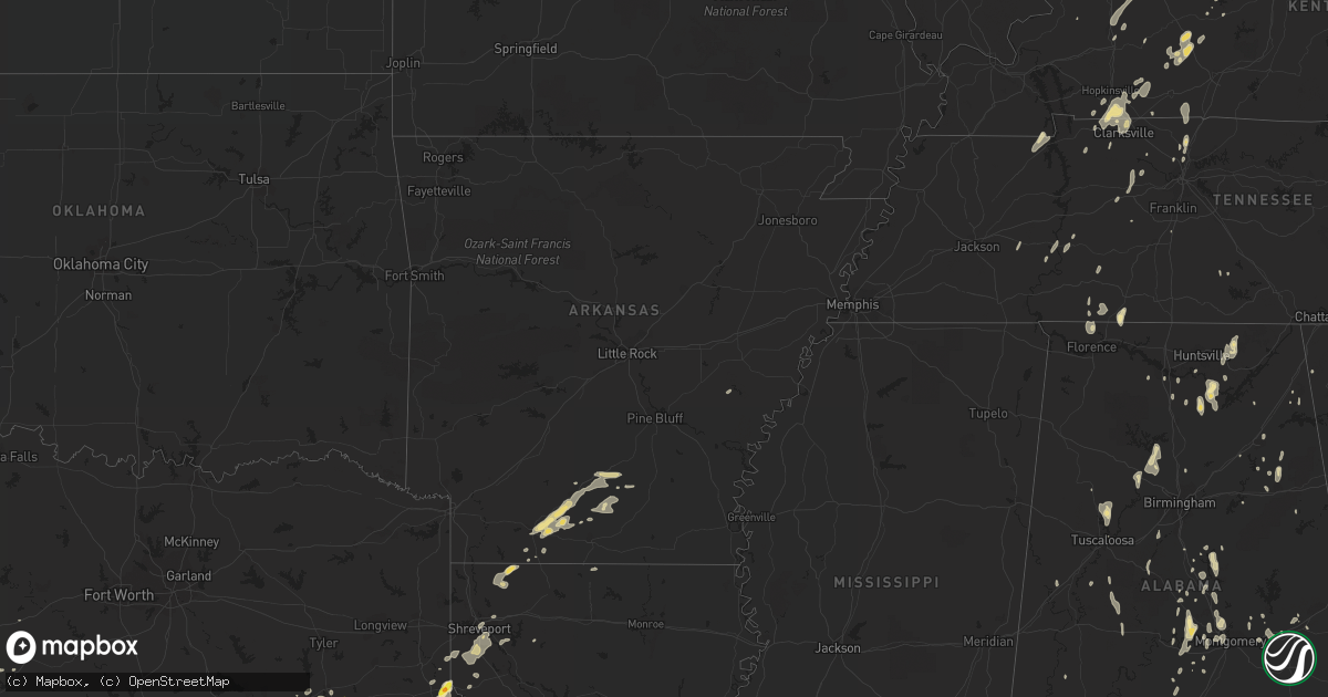 Hail map in Arkansas on May 20, 2017