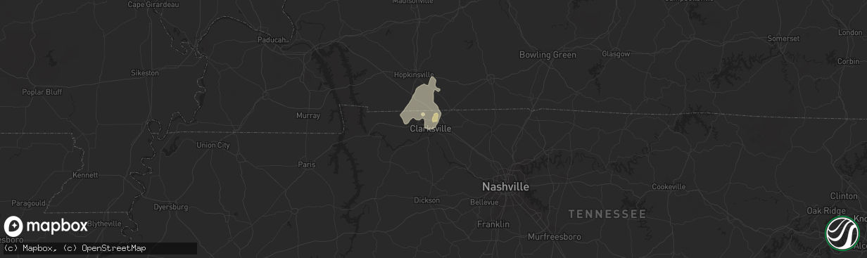 Hail map in Clarksville, TN on May 20, 2017