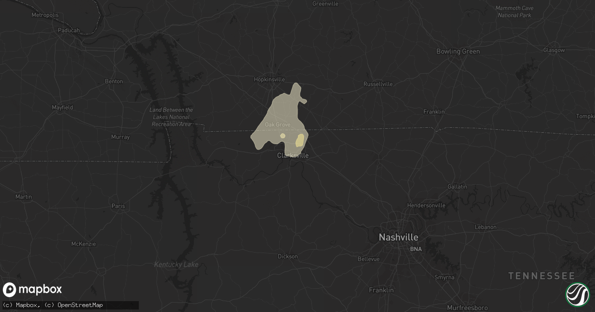 Hail map in Clarksville, TN on May 20, 2017