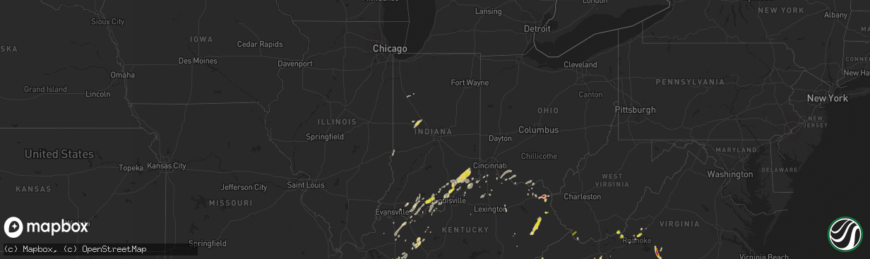 Hail map in Indiana on May 20, 2017