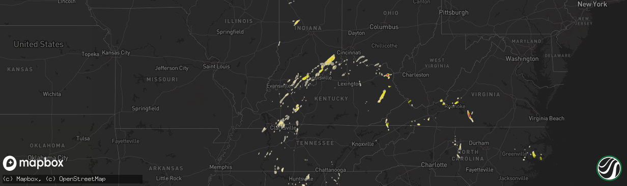 Hail map in Kentucky on May 20, 2017