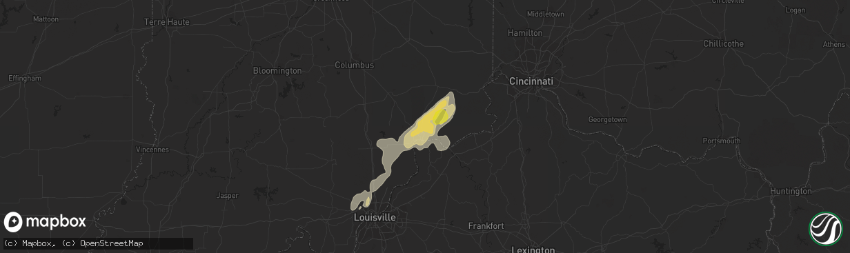 Hail map in Madison, IN on May 20, 2017