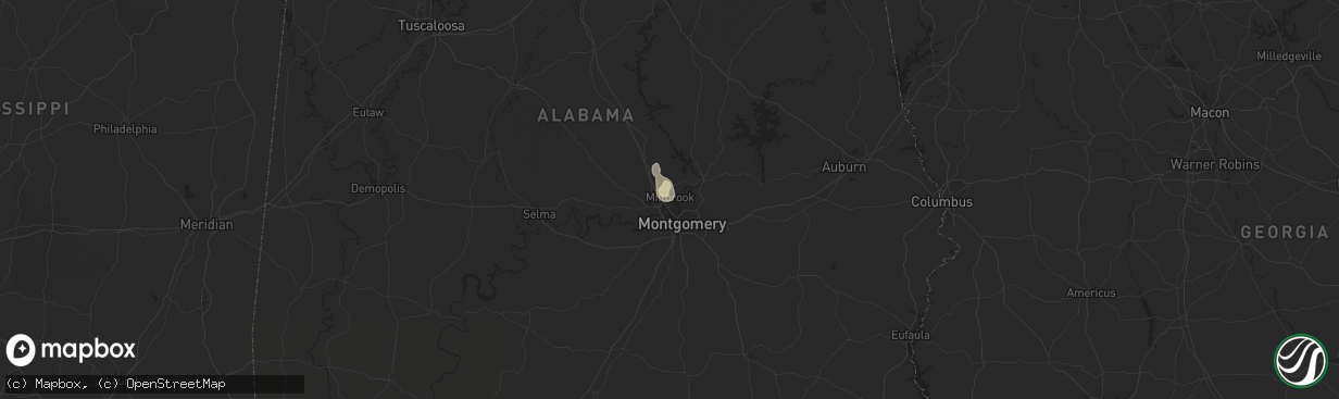 Hail map in Millbrook, AL on May 20, 2017