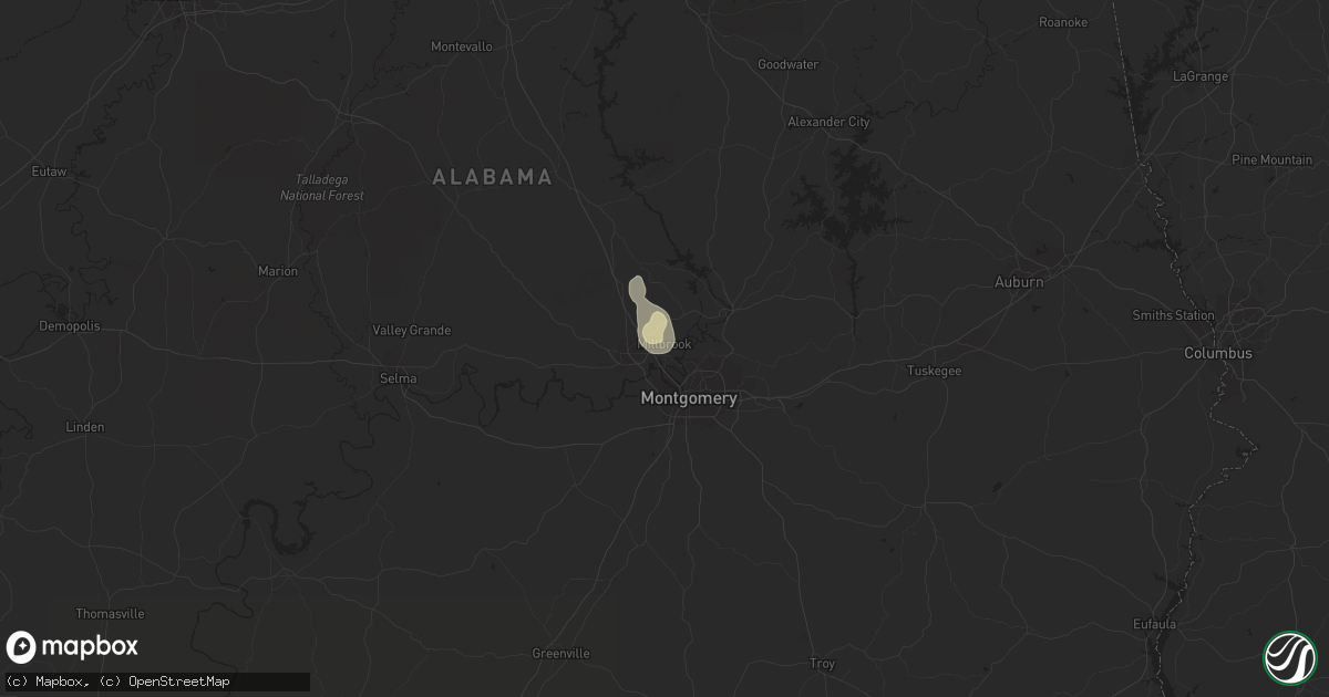 Hail map in Millbrook, AL on May 20, 2017
