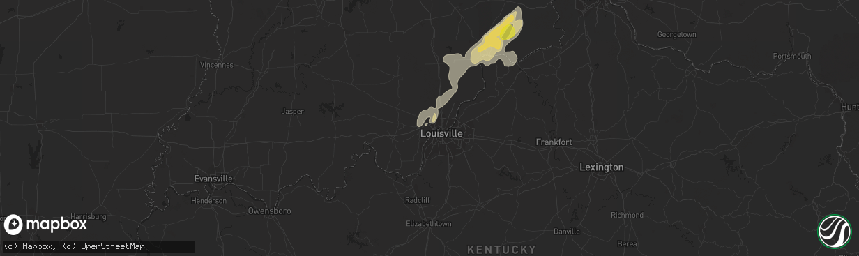 Hail map in New Albany, IN on May 20, 2017