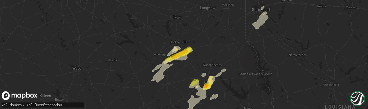 Hail map in Rusk, TX on May 20, 2017