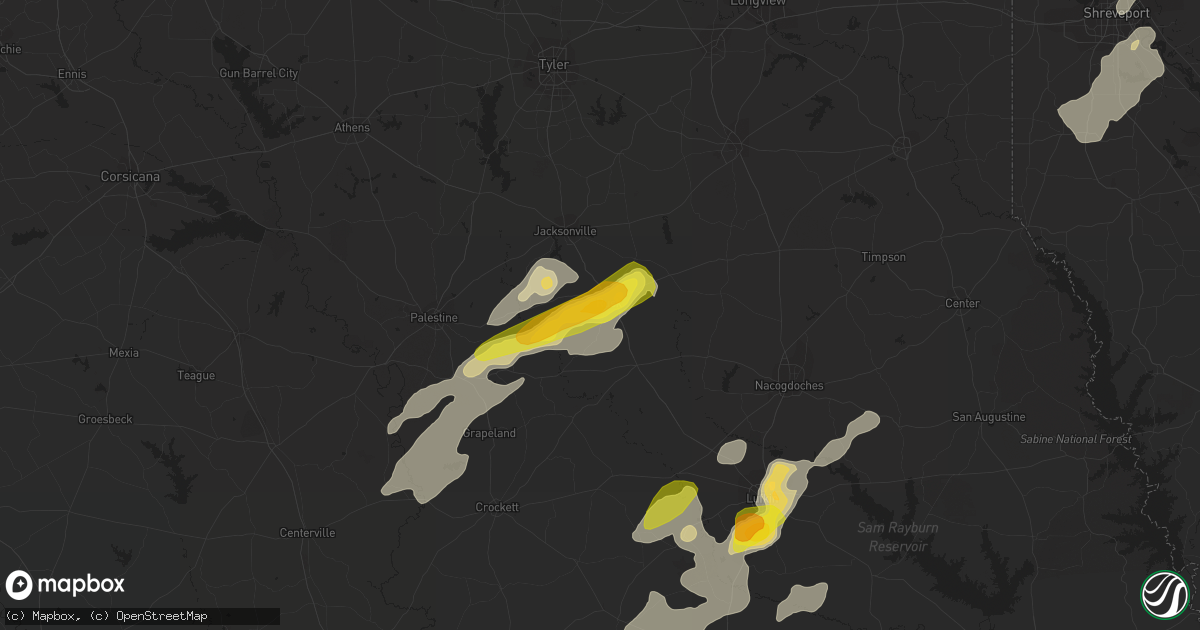 Hail map in Rusk, TX on May 20, 2017