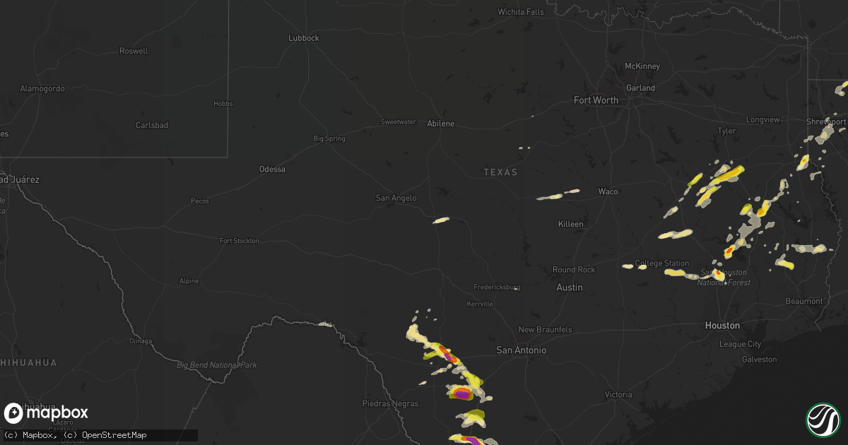 Hail map in Texas on May 20, 2017