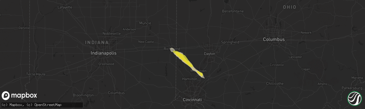 Hail map in Eaton, OH on May 20, 2018