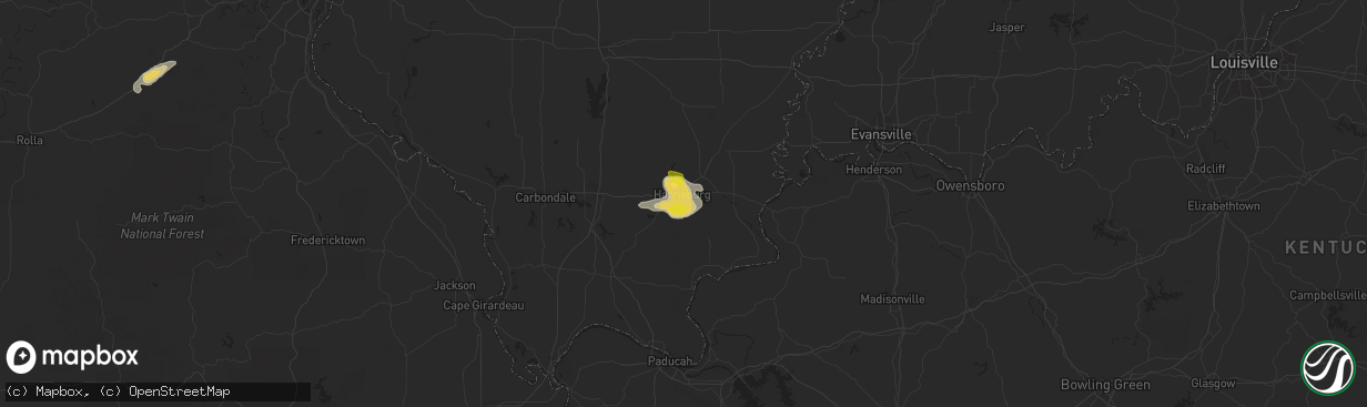 Hail map in Harrisburg, IL on May 20, 2018