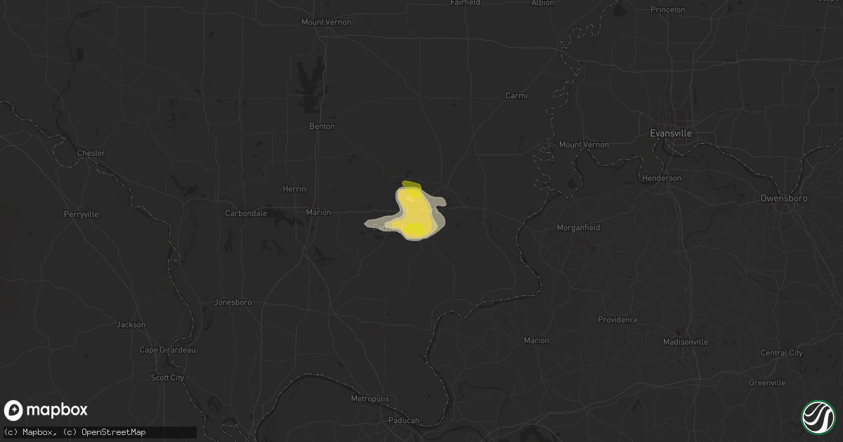 Hail map in Harrisburg, IL on May 20, 2018