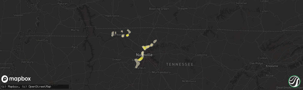 Hail map in Hendersonville, TN on May 20, 2018