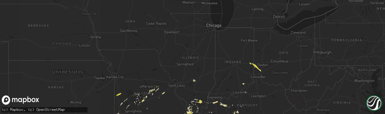 Hail map in Illinois on May 20, 2018