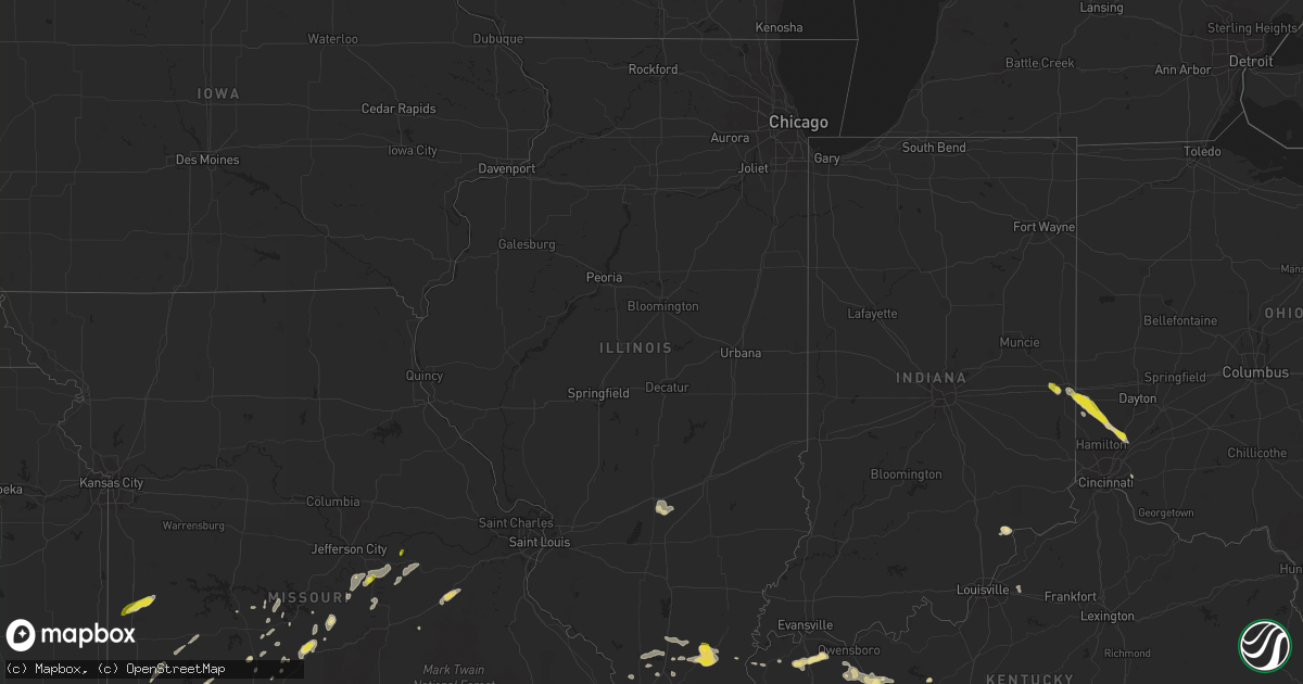 Hail map in Illinois on May 20, 2018