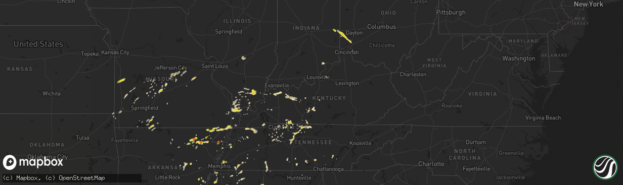 Hail map in Kentucky on May 20, 2018